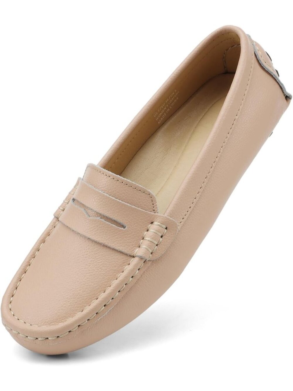 Women's Blush Slip on Round Toe Backless Slides Casual Buckle Flat Loafers Shoes